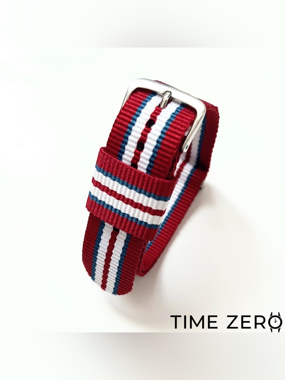 New Red/White/Blue Ribbed Nylon NATO Watch Strap (CLEARANCE)